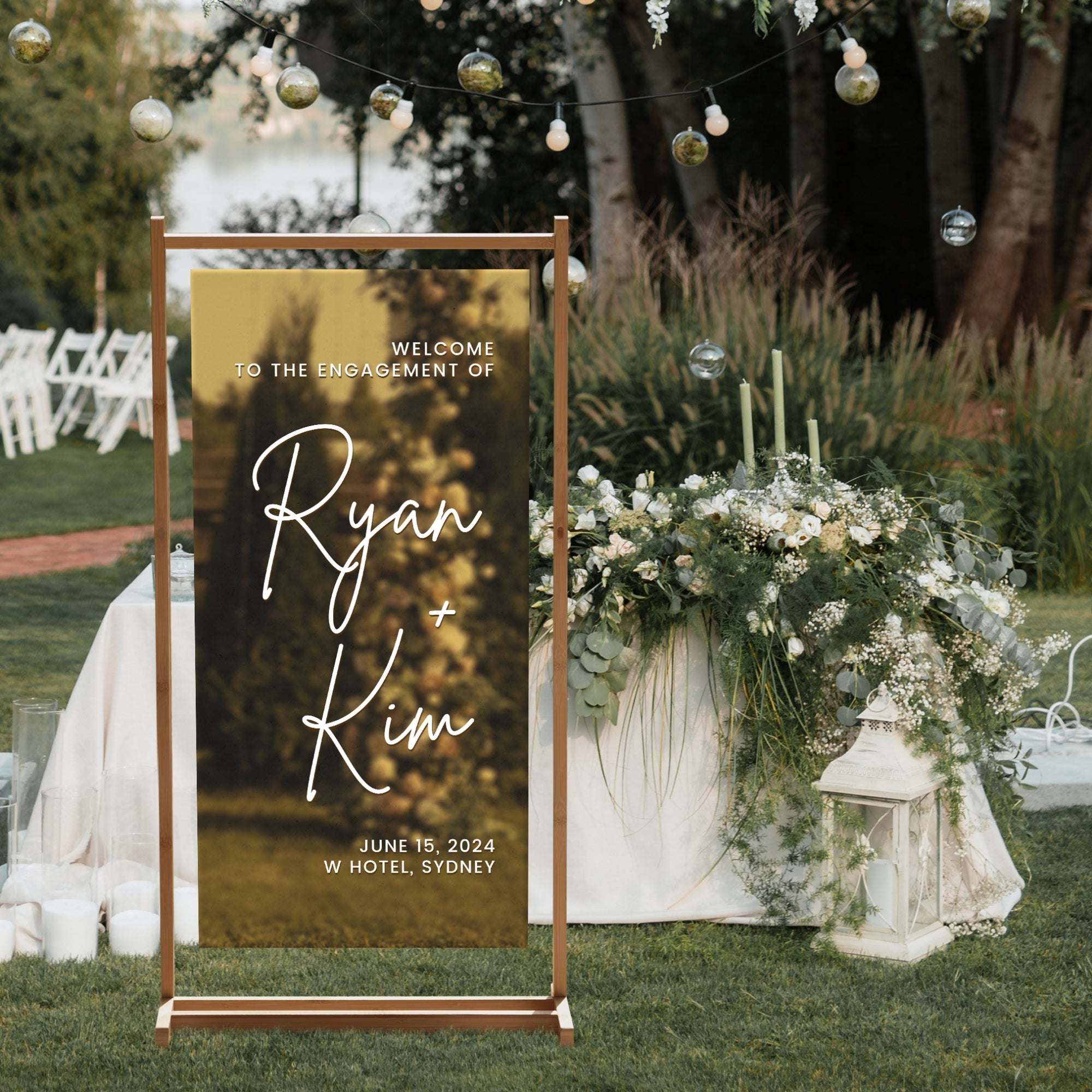 Personalised Couple Names Acrylic Reception Wedding Signage, Custom UV Print Mirror Welcome Sign, Engagement/ Bridal Shower/ Birthday Decor