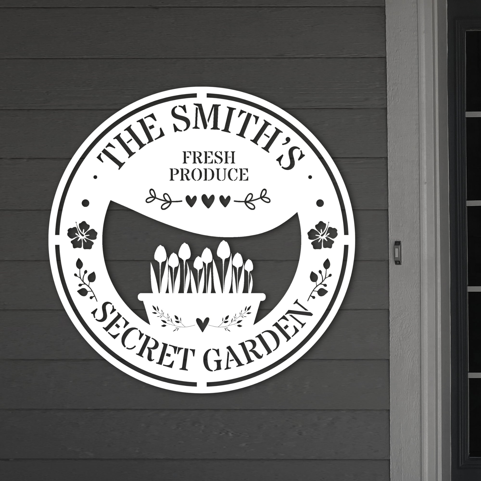 Custom Made Acrylic Garden Hoop Sign, Personalised Lawn, Green House Signage, Flower Bed/ Backyard/ Patio/ Plant Wall Art, Housewarming Gift