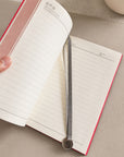 Personalised Engraved Soft Suede B5 Notebook, Pen & Bookmark Charm Gift Box Set