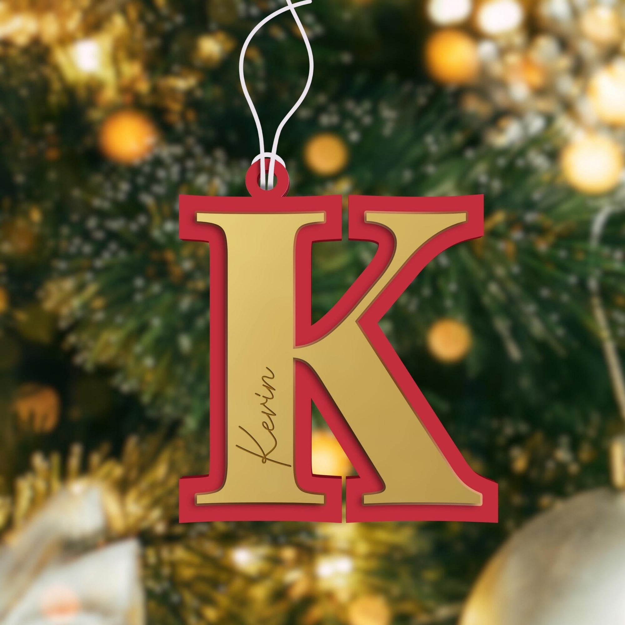 Personalised Double Layer Acrylic Mirror Initials Christmas Bauble, Custom Engraved Name, Monogram Hanging Tree Ornament, Xmas Decor, Teacher Gift Tags