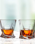 Personalised 280ml Whiskey Twisted Glass, Custom Engraved Rock, Wine Tumbler, Corporate Housewarming Wedding, Bridesmaid, Groomsmen Gift