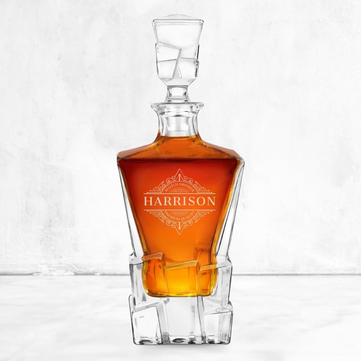 Personalised 950ml Whiskey Decanter | Custom  Engraved Vintage Whisky Carafe, Housewarming, Birthday, Groomsmen, Barware, Gifts for Him/Dad