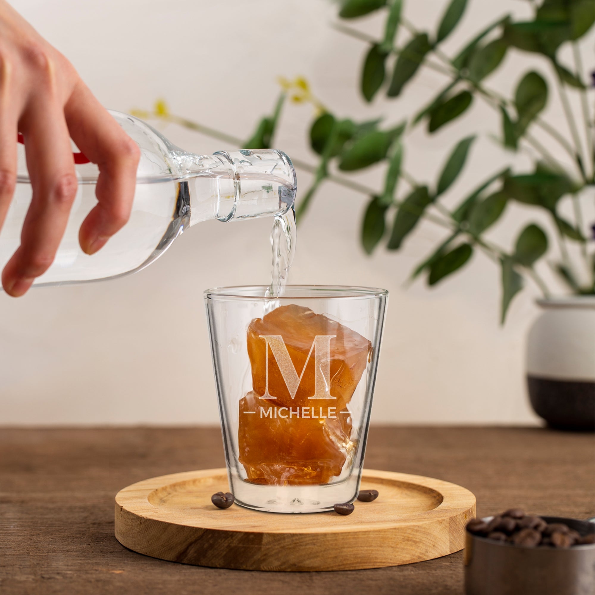 Personalised Double Wall Insulated Glass Coffee Mug, Custom Engraved Logo Tea Cup, Wedding Favour Mom Dad Birthday, Christmas Corporate Gift