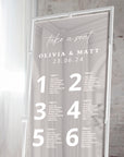 Personalised Wedding Seating Chart Sign, Custom UV Print Reception Guest Plan, Find Your Seat Mirror Signage Engagement Birthday Party Decor