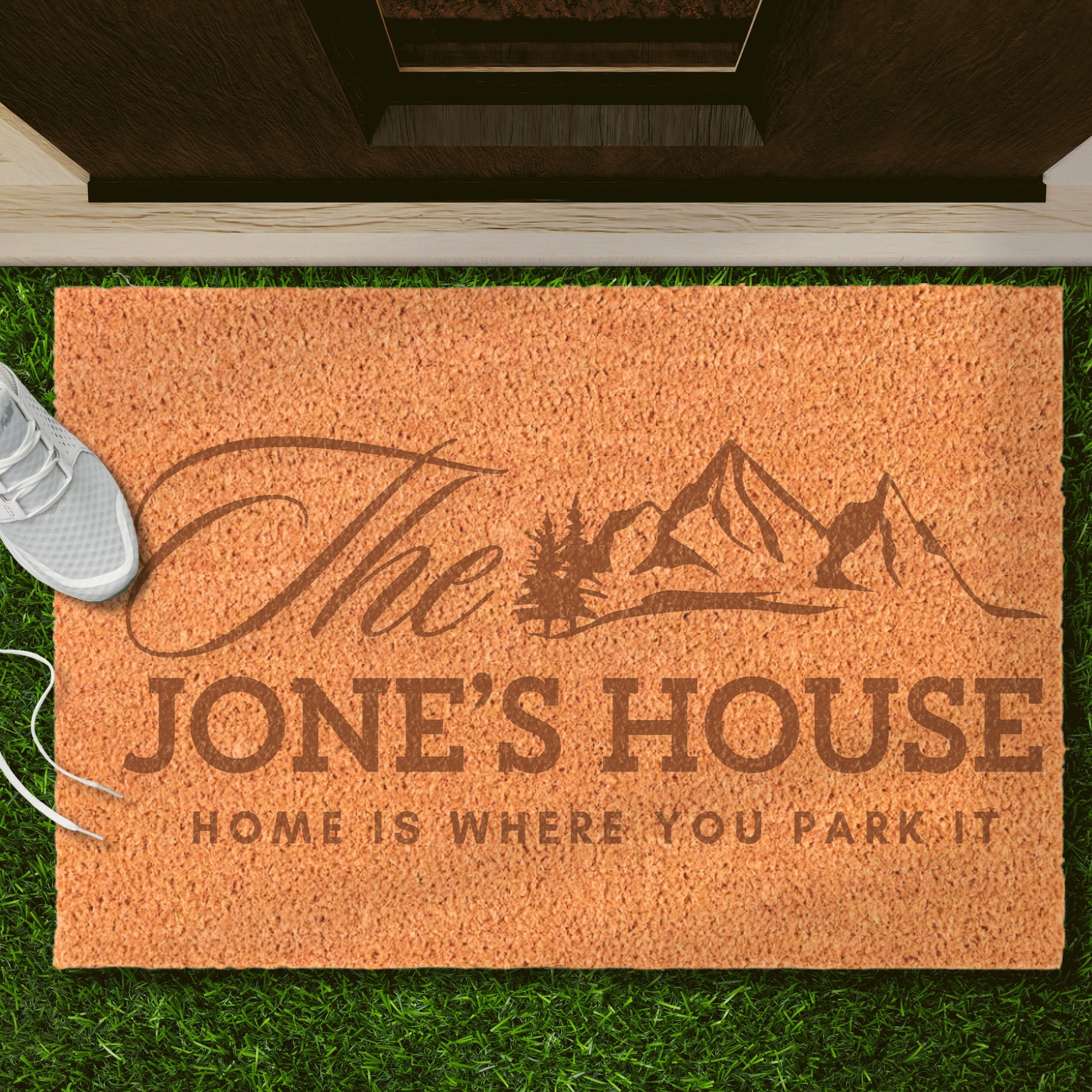 Personalised Coir Doormat, Customised UV Printed Coconut Fibre Front Entry Property Estate Logo Welcome Outdoor Indoor Mat Housewarming Gift