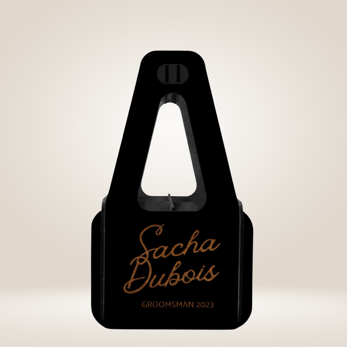 Custom Made Laser Cut &amp; Engraved Wooden 4 Pack Beer Carrier, Personalised Wooden Name/ Logo Bottle Caddy Box, Father&#39;s Day, Groomsmen Gift for Him