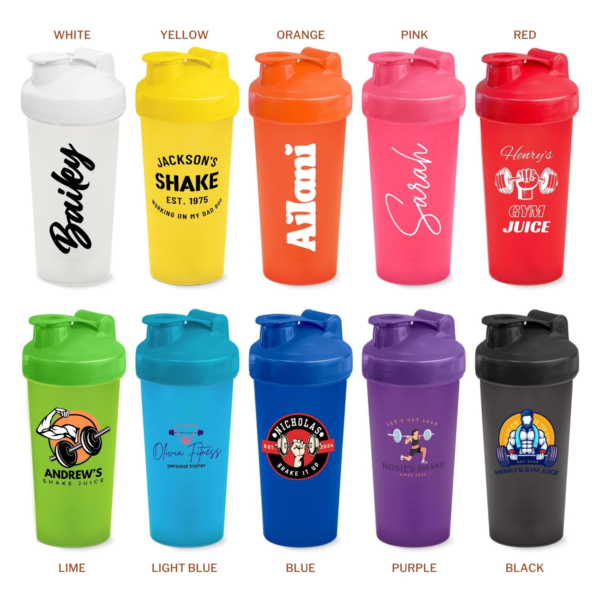 Personalised 600ml Protein Shaker &amp; Mixing Ball, Custom Print Logo Sport Travel Drinking Bottle, Gym Lover Blender, Work Out Corporate Gift
