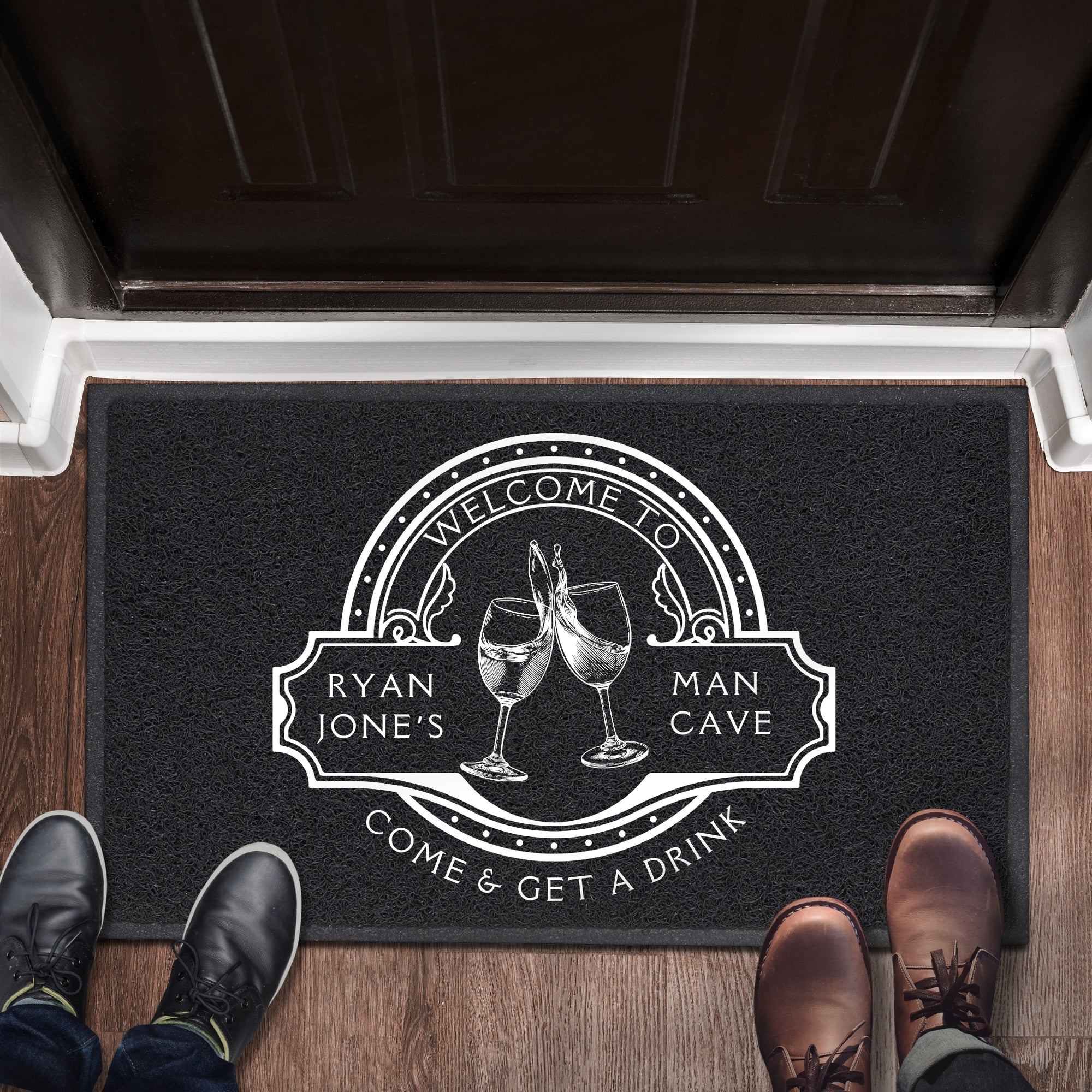 Personalised Doormat, Customised UV Printed PVC Loop Pile High Traffic Front Entry, Logo Estate Welcome Outdoor Indoor Mat Housewarming Gift