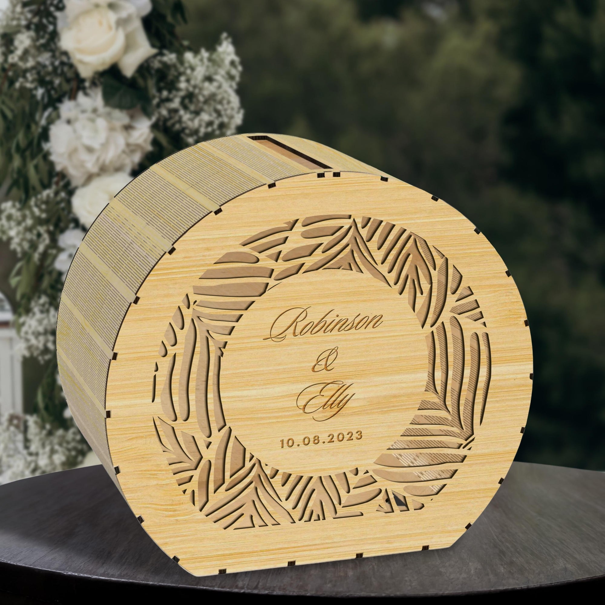 Custom Made Laser Cut & Engrave Plywood Wishing Well Box, Personalised Name & Date Money, Envelope, Card Boxes, Rustic Wedding Memory Keepsake Gift
