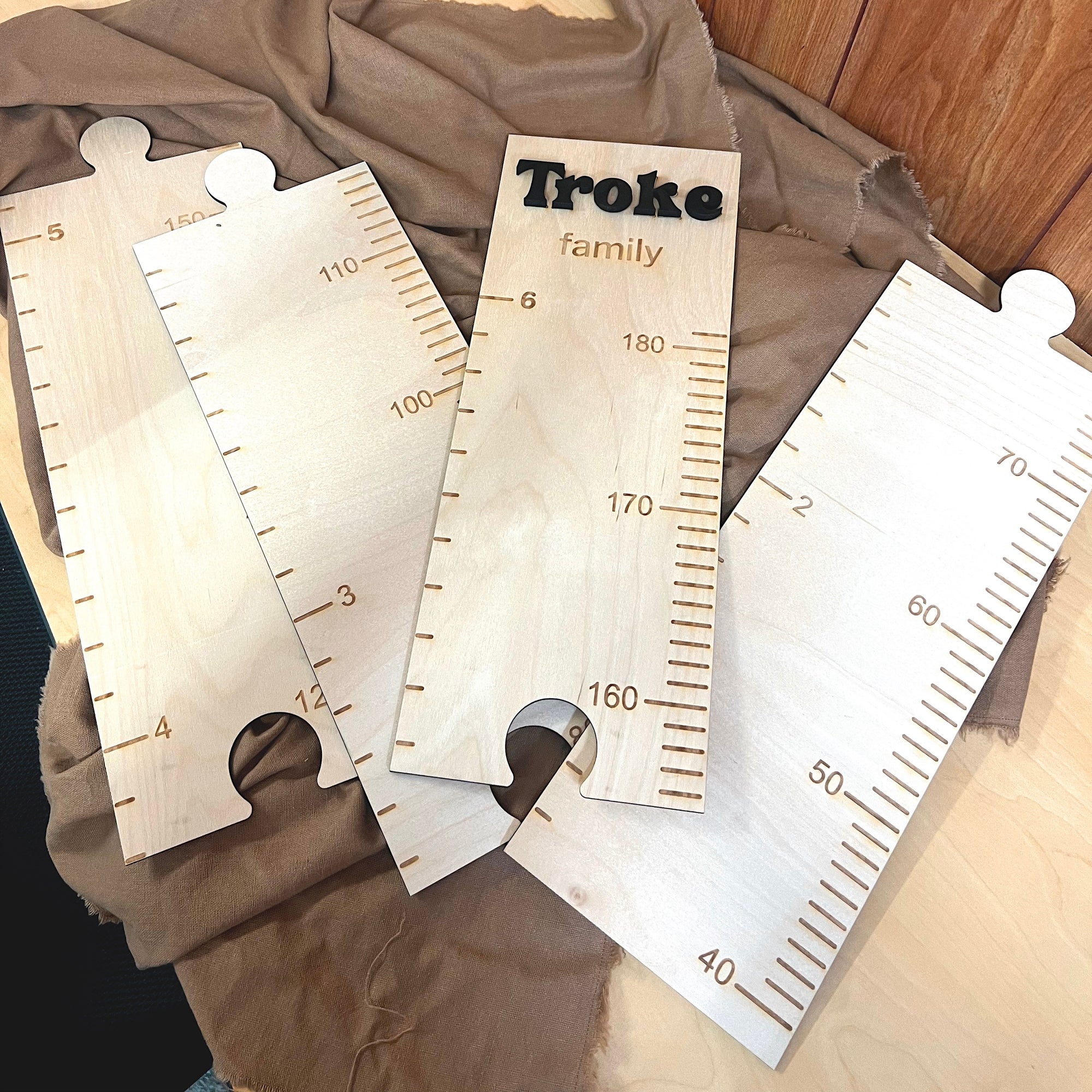 Custom Made 3D Raised Name Wooden Kid Height Chart, Personalised Laser Cut &amp; Engraved Family Growth Ruler Record, Nursery Wall Decor Gift