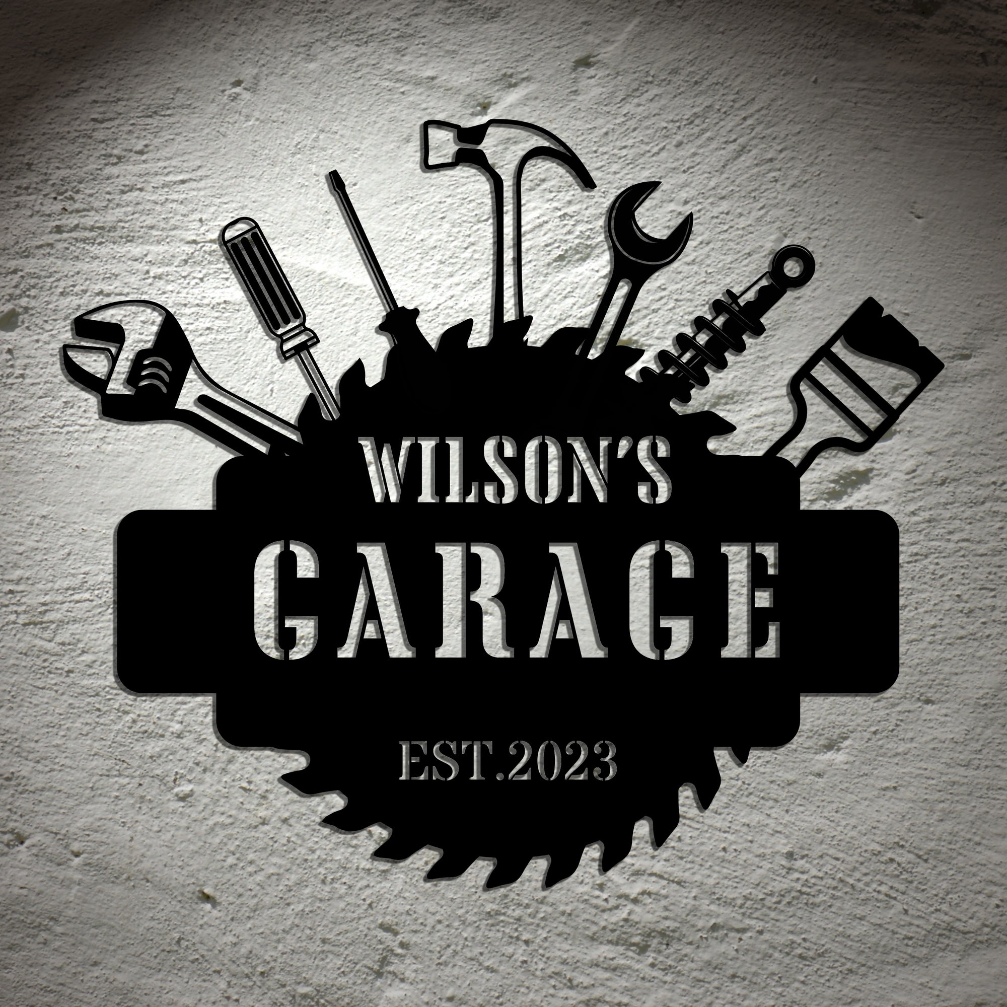 Personalised Garage Hoop, Custom Wooden Acrylic Wall Art, Stylish Home Decor, Mechanic Workshop, Handyman Tools Signage, Dad Man Cave Plaque