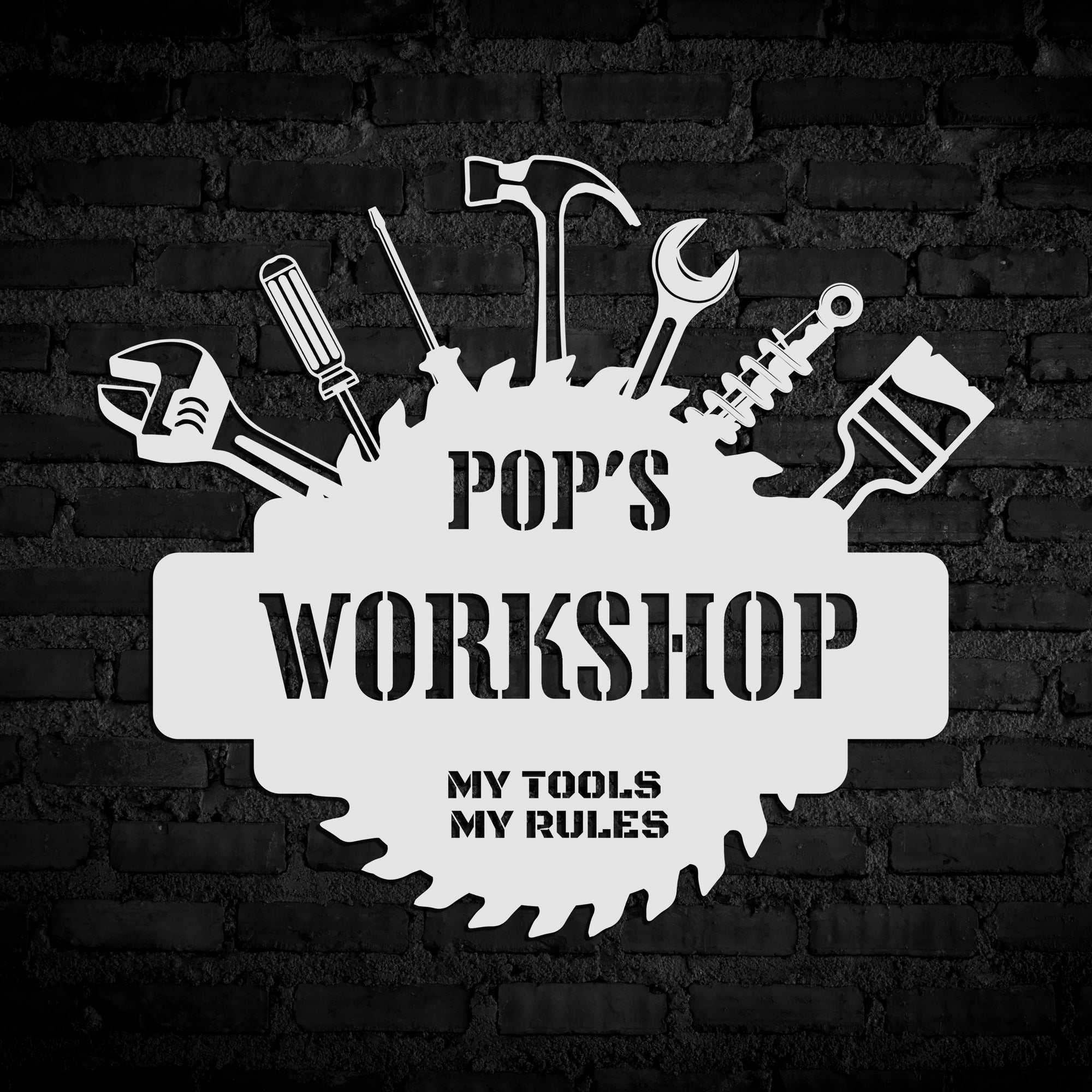 Personalised Garage Hoop, Custom Wooden Acrylic Wall Art, Stylish Home Decor, Mechanic Workshop, Handyman Tools Signage, Dad Man Cave Plaque