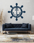 Personalised Family Name Sea Anchor Sign, Customised Nautical Wall Art, Hampton Beach House Decor, Ship's Wheel Hoop, Sailor Graduation Gift