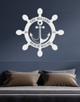 Personalised Family Name Sea Anchor Sign, Customised Nautical Wall Art, Hampton Beach House Decor, Ship's Wheel Hoop, Sailor Graduation Gift