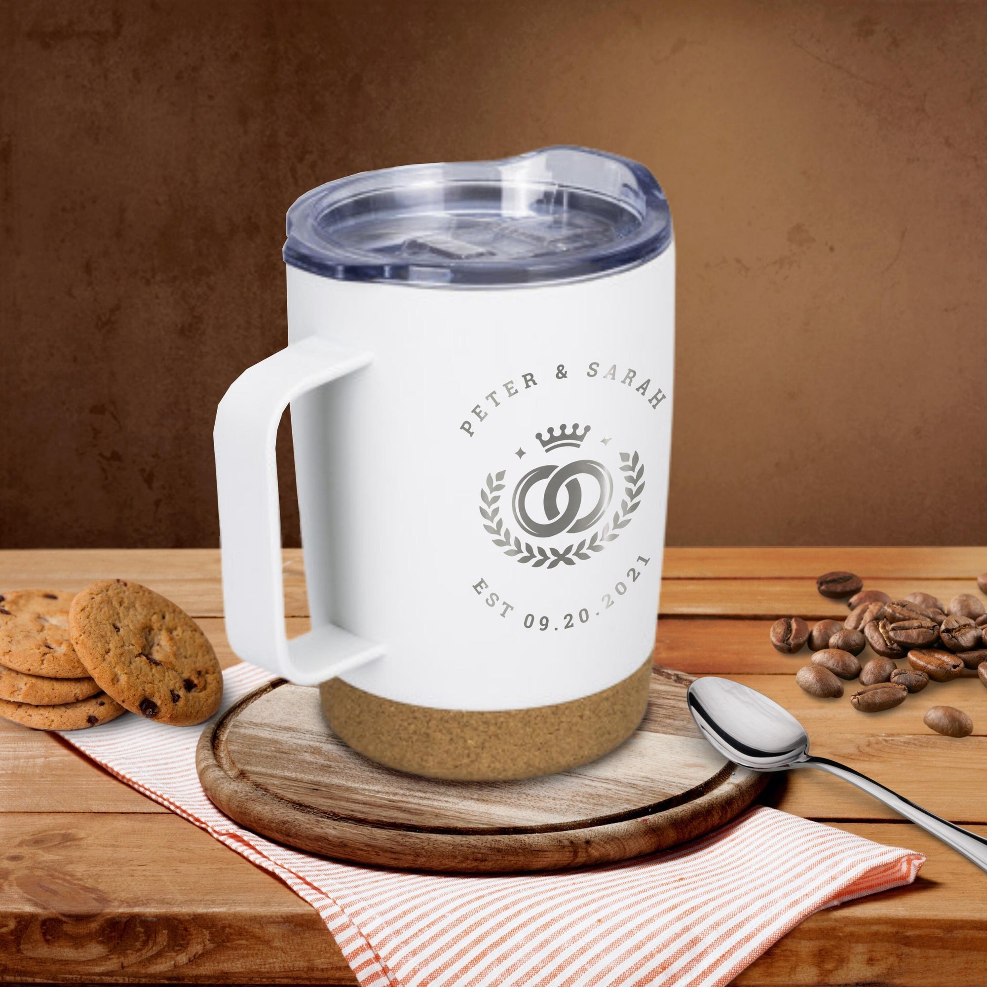 Personalised Engraved Stainless Steel Coffee Cup Tumbler 350ml, Custom Insulated Tea Sipper Matte Finish Travel Thermal Mug, Insulation Portable Vacuum Flasks &amp; Thermoses