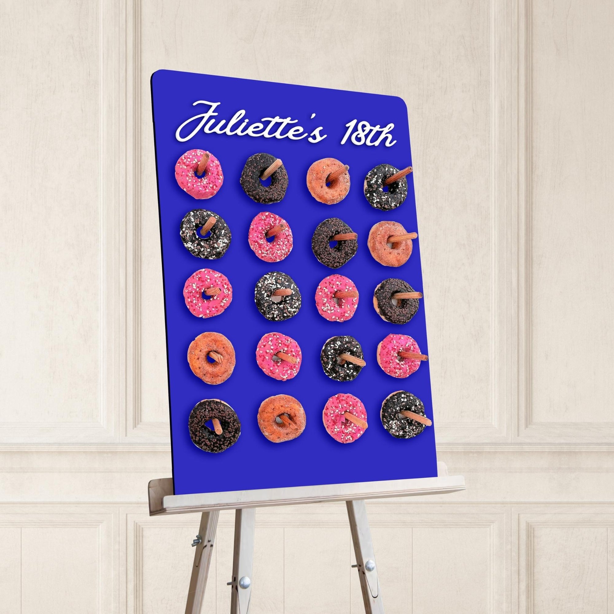 Custom Acrylic Donuts Wall Stand, Personalised Name, Date Candy Bar Display, Donuts Holder Sign, Elegant Wedding Table Decor, Party Supply