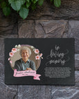 Personalised Photo Memorial Slate Sign Custom Print In Loving Memory Garden Stone Funeral Cemetery Plaque Display Pet Loss of Love Pray Gift