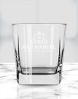 Personalised 280ml Whiskey Twisted Glass, Custom Engraved Rock Tumbler, Corporate Logo, Housewarming, Wedding, Bridesmaid, Groomsmen Gift