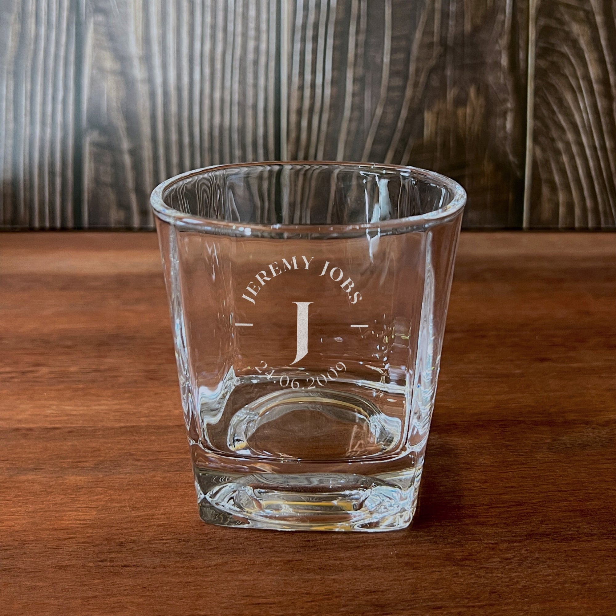 Personalised 280ml Whiskey Twisted Glass, Custom Engraved Rock Tumbler, Corporate Logo, Housewarming, Wedding, Bridesmaid, Groomsmen Gift