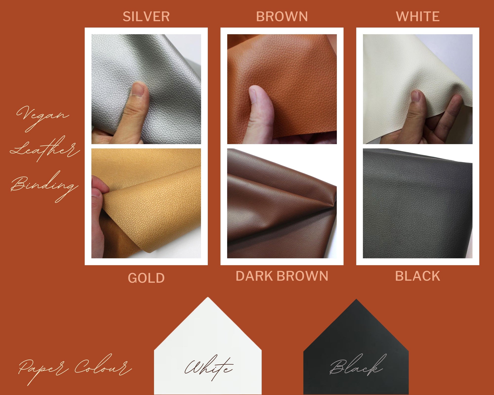 Personalised 3D Raised Acrylic &amp; Vegan Leather Wedding Guest Book - White