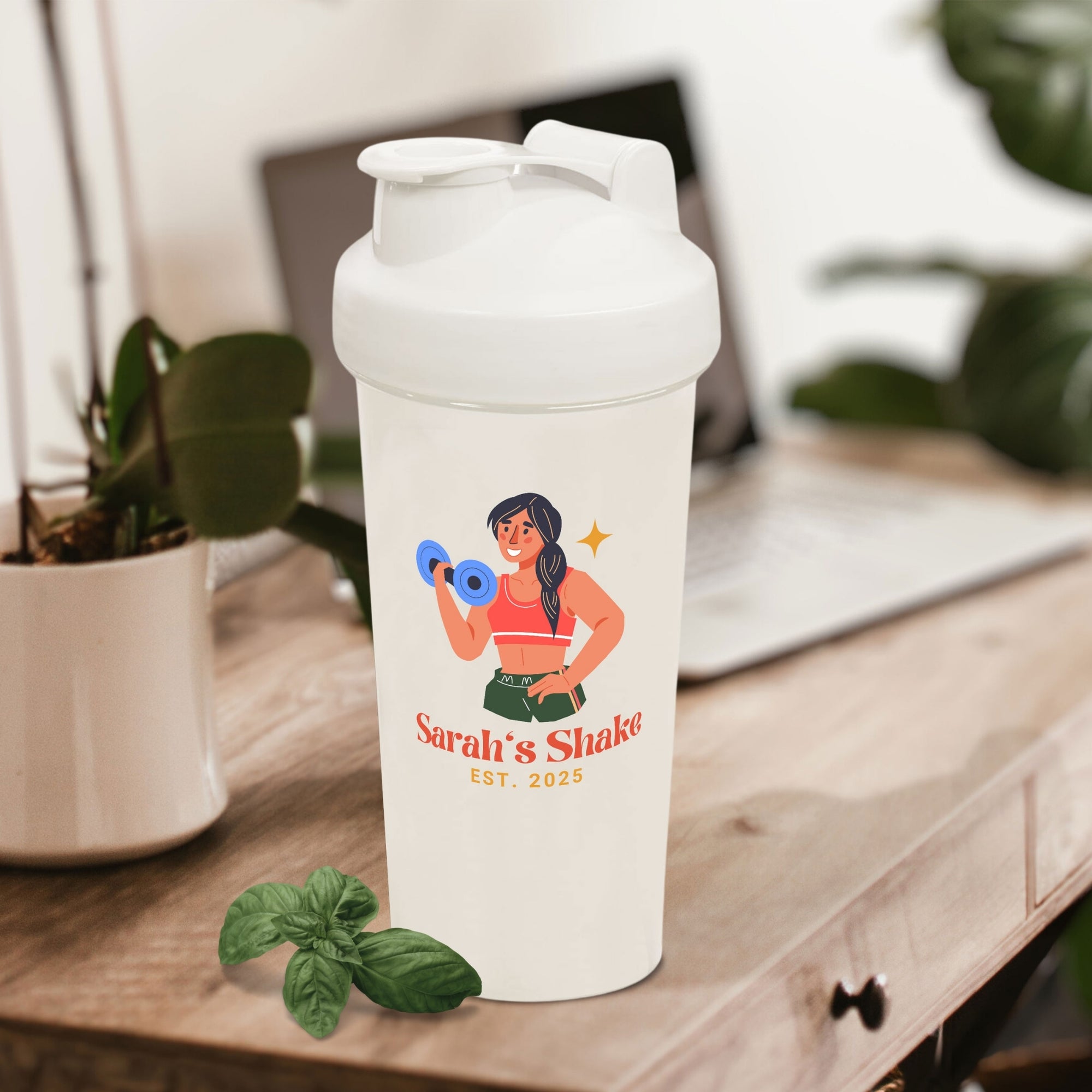 Personalised 600ml Protein Shaker &amp; Mixing Ball, Custom Print Logo Sport Travel Drinking Bottle, Gym Lover Blender, Work Out Corporate Gift