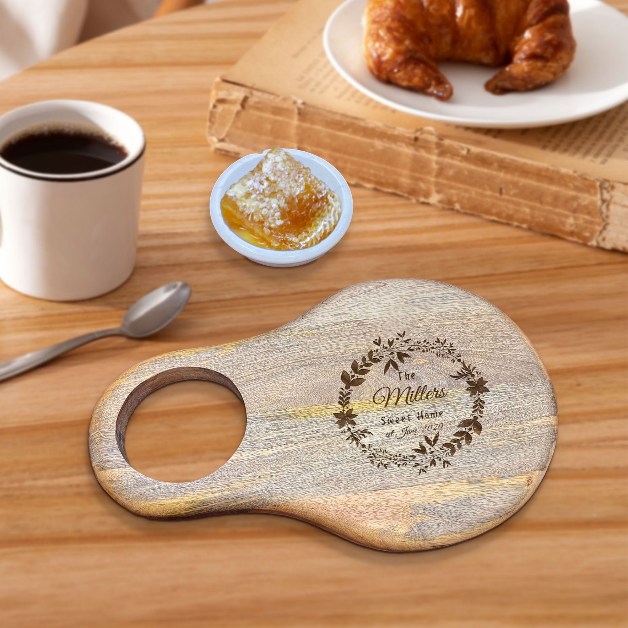 Personalised Wooden Serving Board &amp; Marble Dip Bowl Insert, Custom Engraved Cheese Tray, Charcuterie Platter, Mom, Kitchen Housewarming Gift