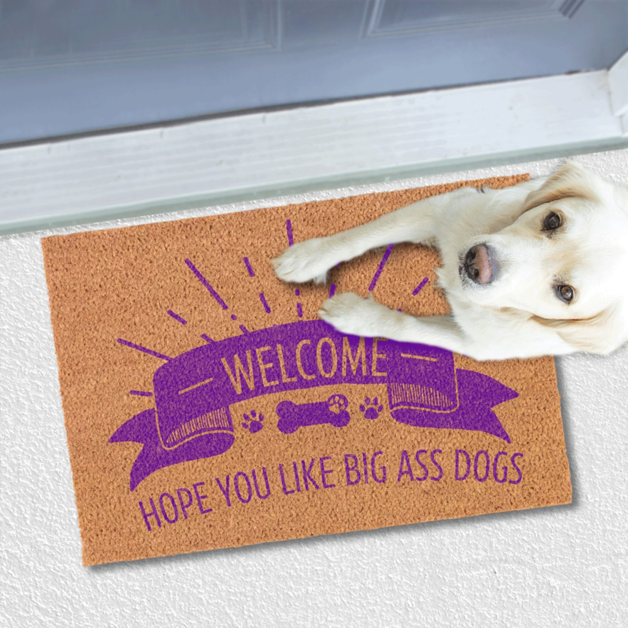 Personalised UV Printed Name/ Logo Natural Coir Doormat, Customised UV Printed Coconut Fibre Front Doormat, Property Estate Welcome Entry Outdoor Indoor Mat, Housewarming Gift