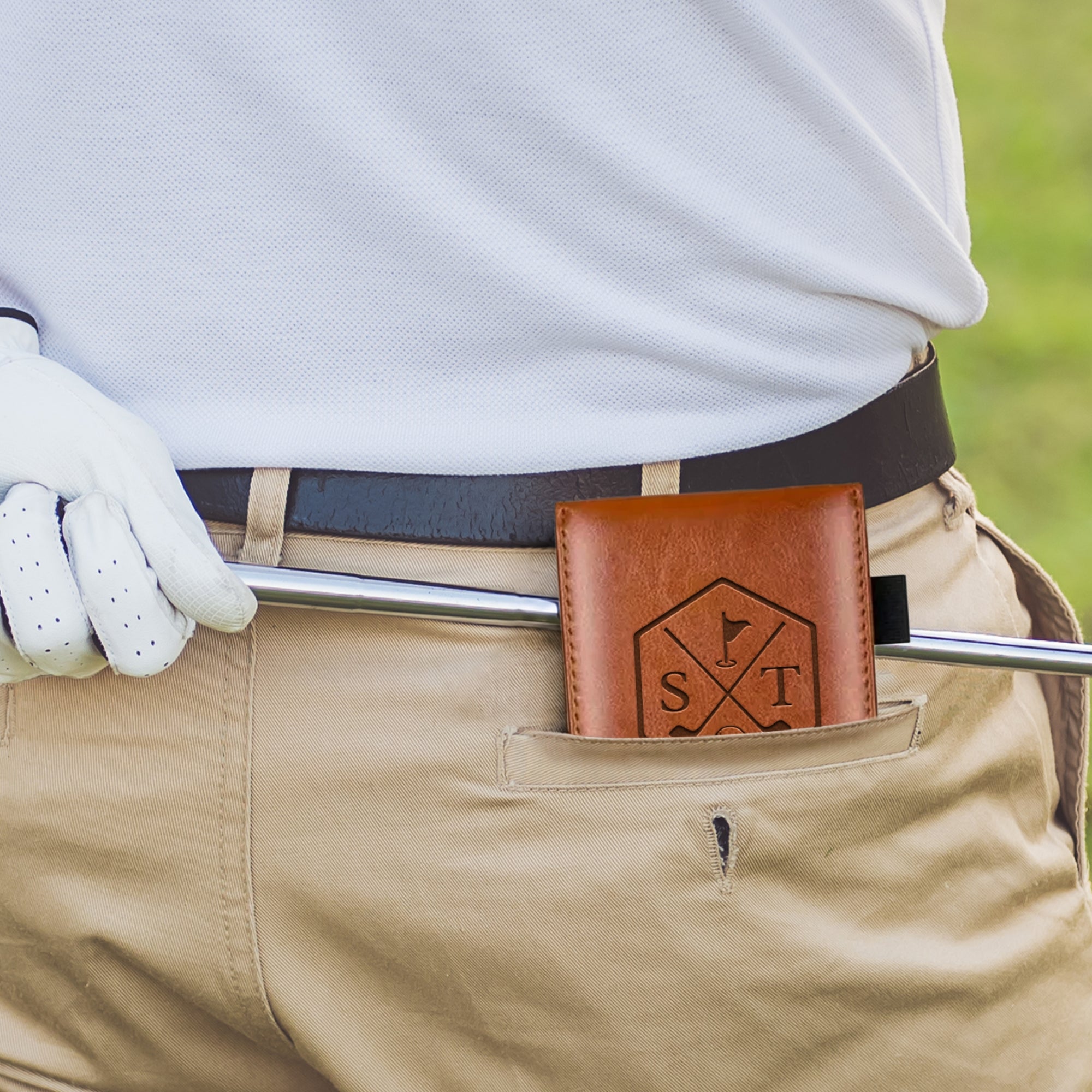 Custom Engraved Leatherette A7 Small Pocket Notebook/ Golf Scorecard Holder