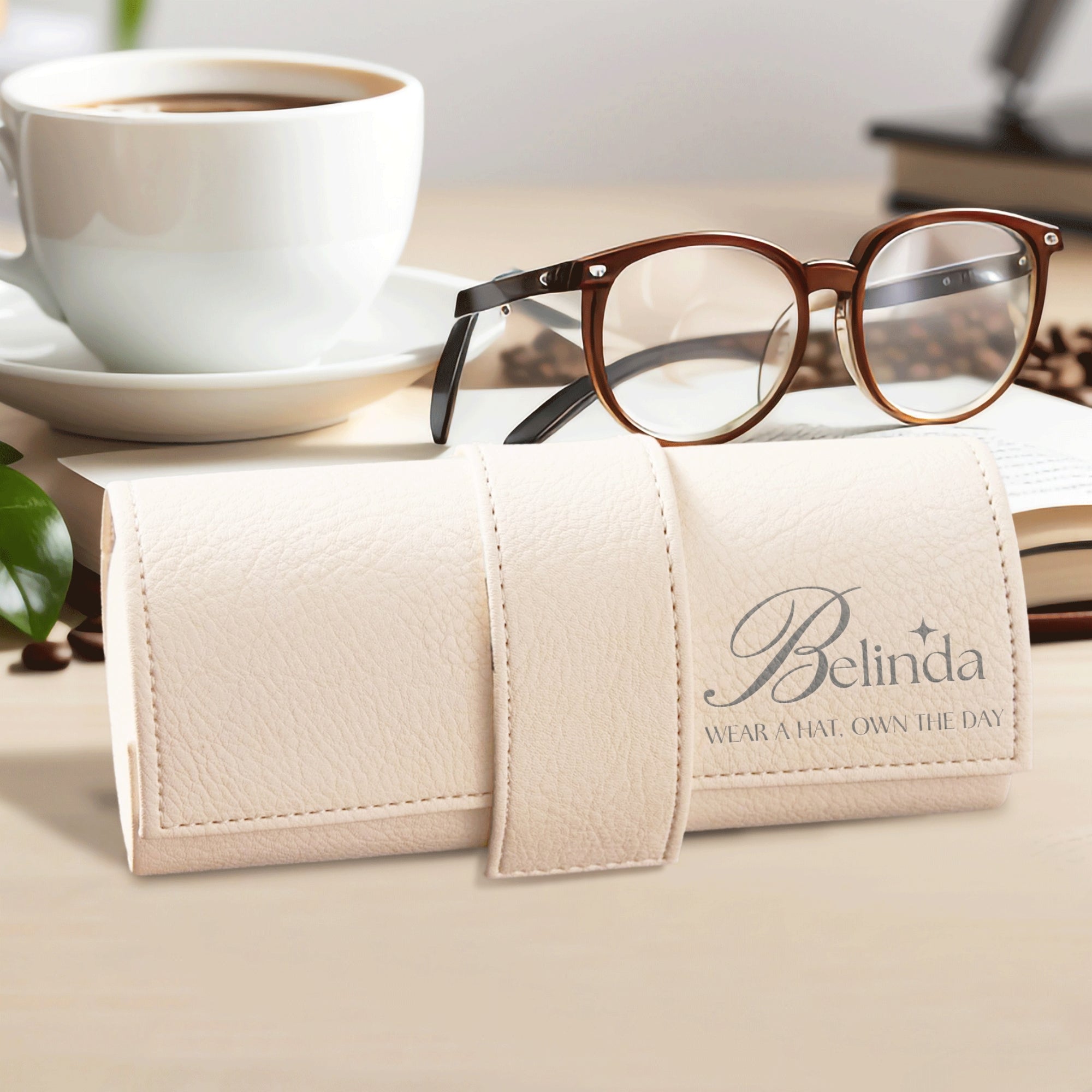 Personalised Unisex Leatherette Sunglasses Case, Custom Engraved Logo Eyeware/ Eyeglasses Box, Groomsman, Mother, Father Birthday, Xmas Gift