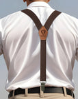 Personalised Adjustable Men's Suspender Clips, Custom Engraved Elastic Shoulder Leather Strap, Bachelor Party, Dad, Groomsman, Wedding Gift