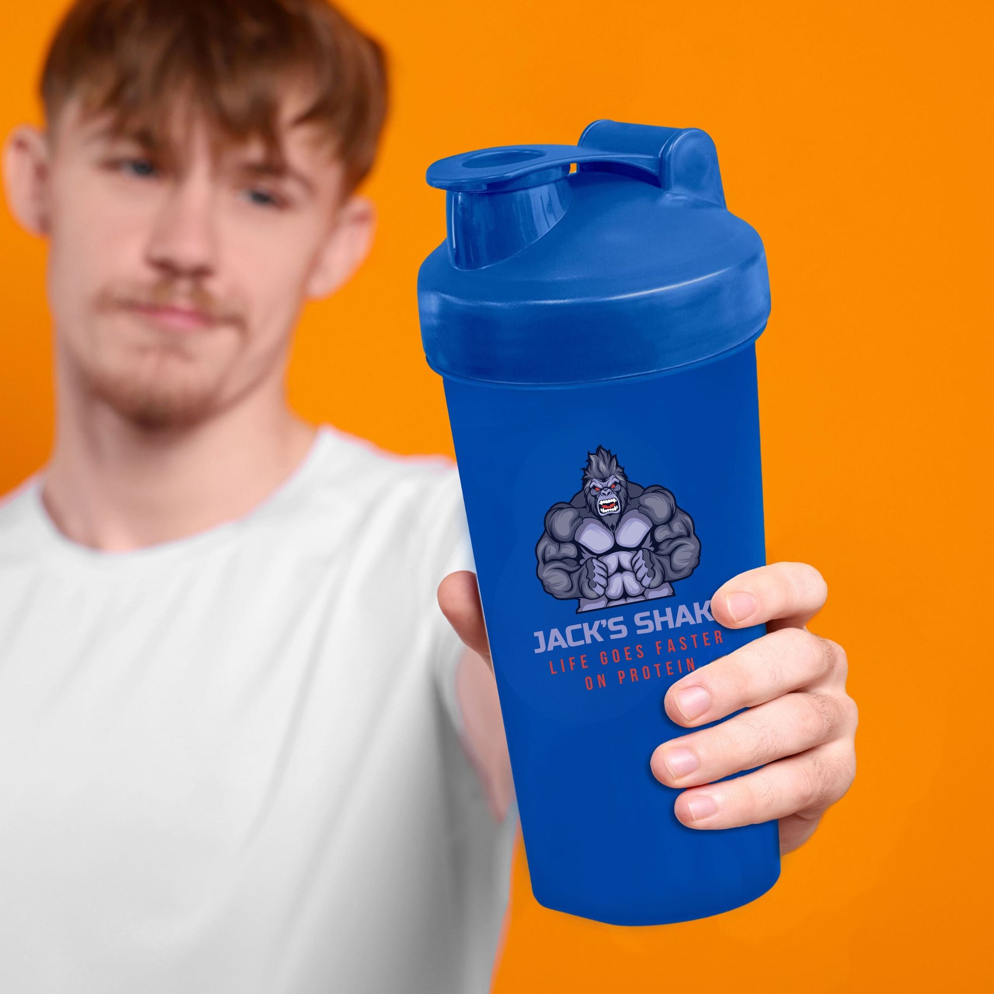 Personalised 600ml Protein Shaker &amp; Mixing Ball, Custom Print Logo Sport Travel Drinking Bottle, Gym Lover Blender, Work Out Corporate Gift