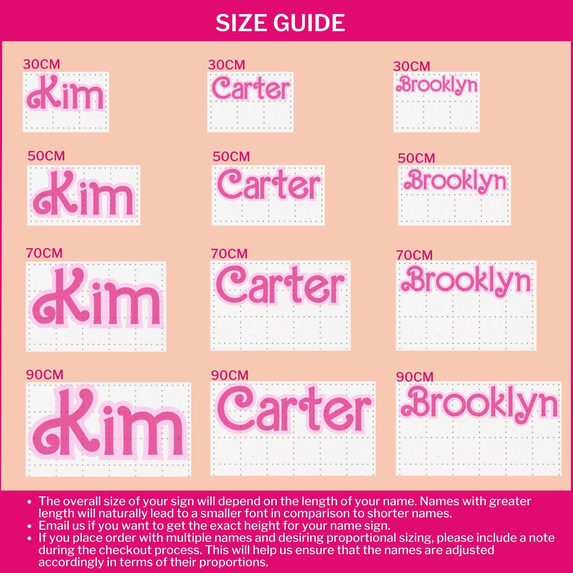 Acrylic 3D Double Layered Flower &amp; Barbie Icon Script Name Sign - 1 Row