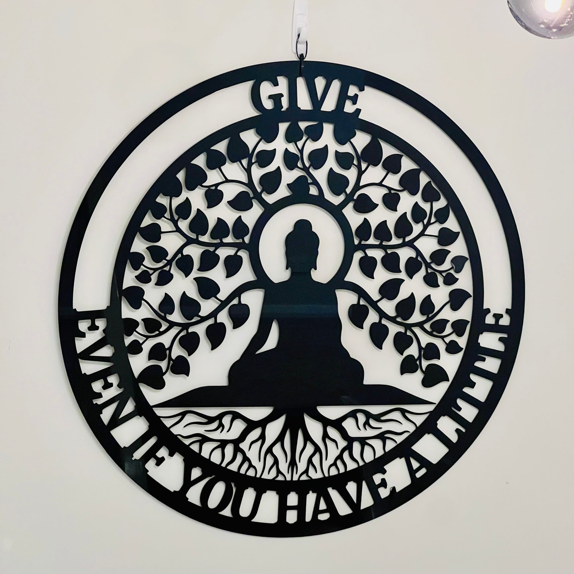 Personalised Buddha Quotes Wall Accent, Customised Name Tree of Life Buddhism Sign, Meditation Yoga Studio, Room Decor Hoop, Zen Art Gift