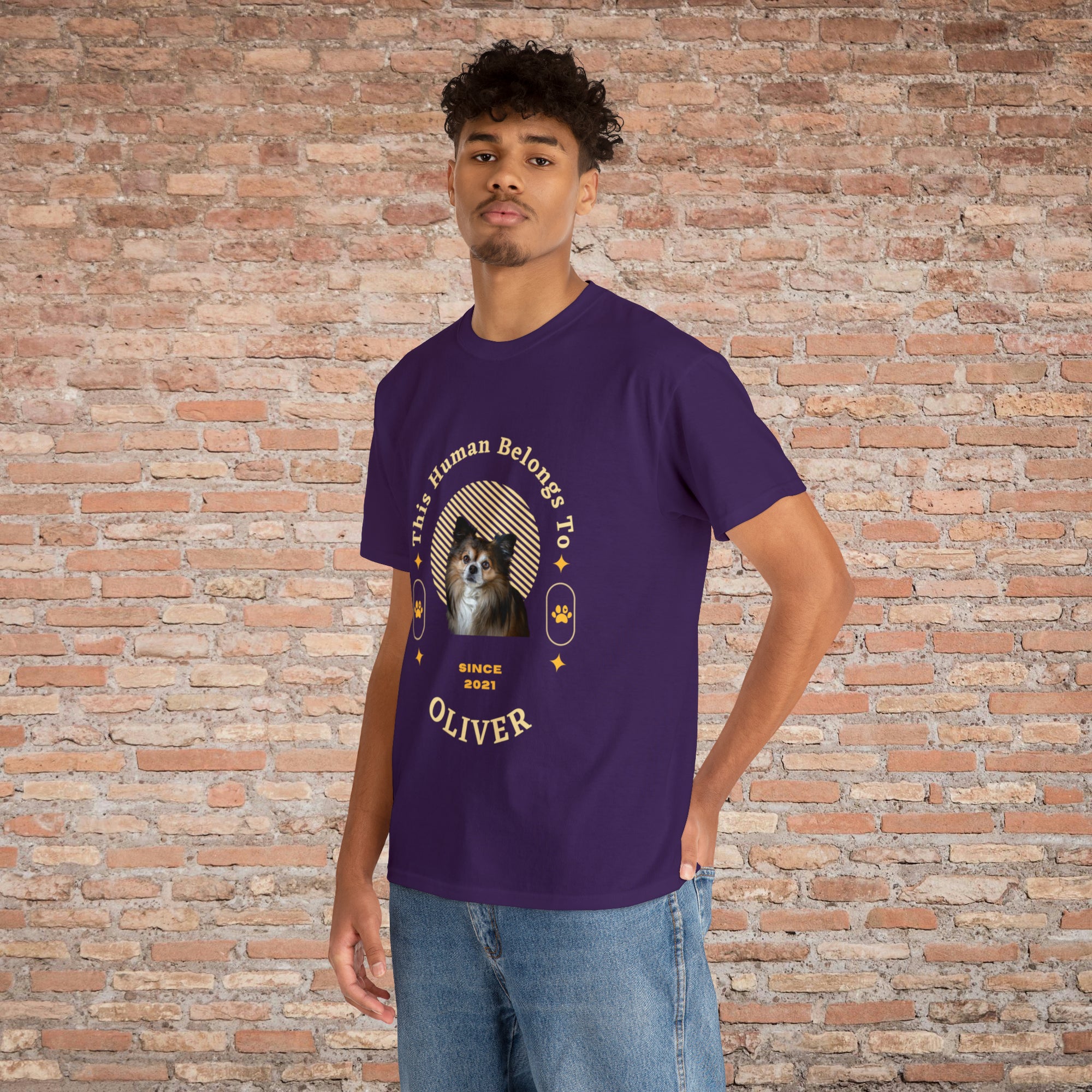 Customise Your Pet Photo Unisex T-shirt - This Human Belongs To