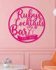 Custom Made Name Bar Hoop Sign, Personalised Wooden Cocktail/ Whiskey/ Tavern Chill Lounge Signage, Laser-cut Wall Art Decor, Party Styling, Housewarming Gift