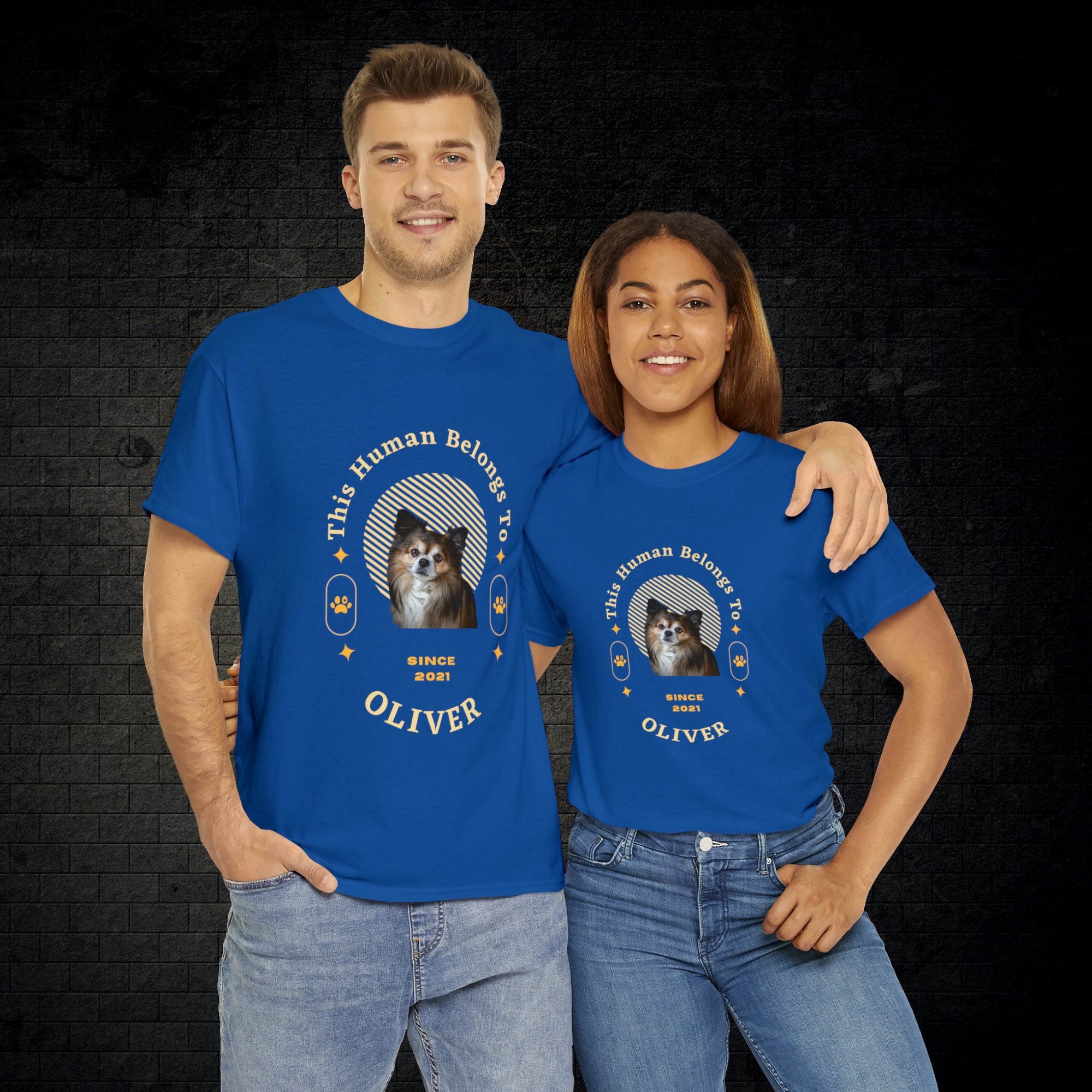 Customise Your Pet Photo Unisex T-shirt - This Human Belongs To