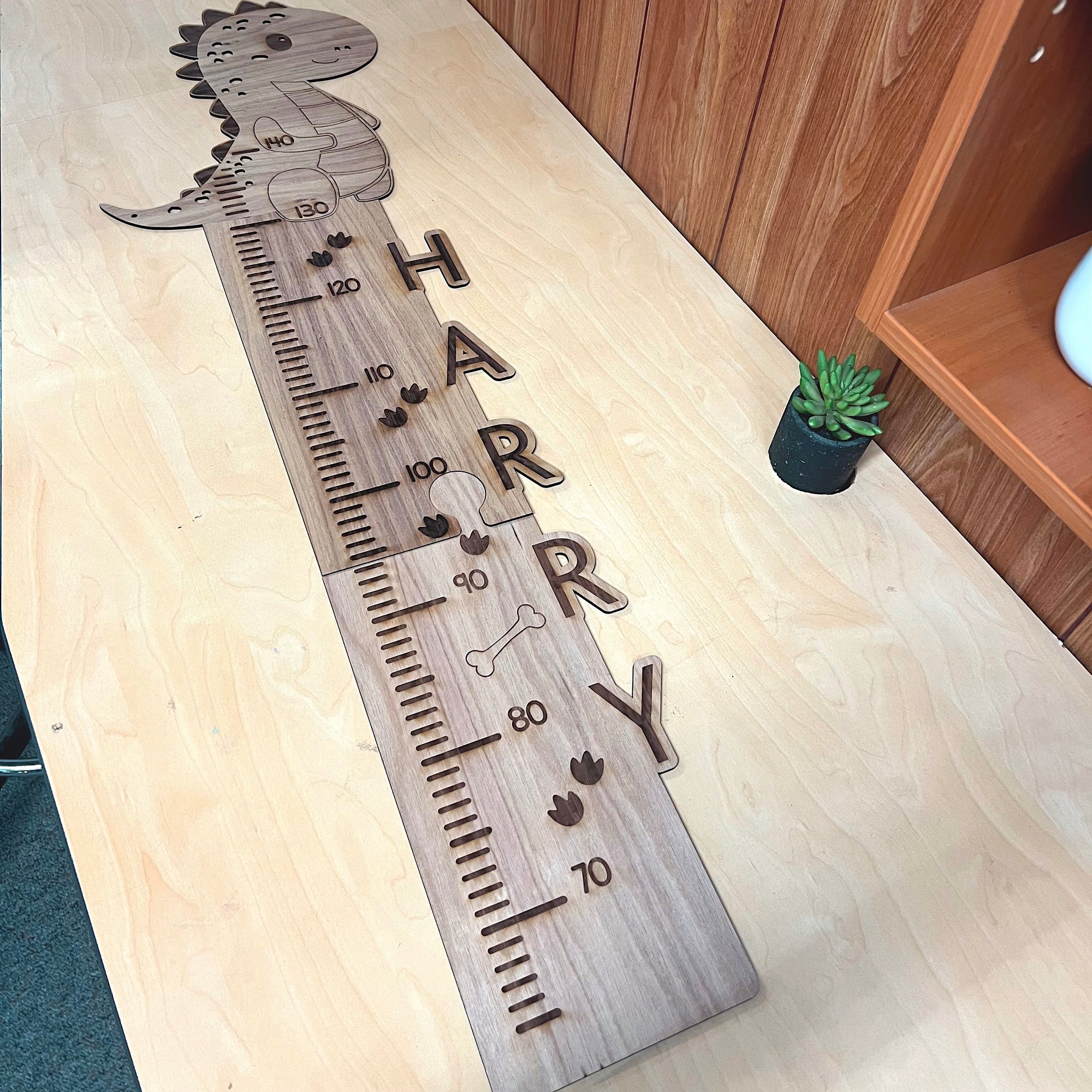 Custom Made 3D Name Wooden Animals, Truck Cartoon Height Chart, Personalised Engraved Family Growth Metric Ruler Record, Nursery Wall Decor