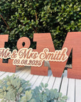 Custom 3D Triple Layer Wooden Initials Wedding Sign, Personalised Guest Book Alternative, Reception Party Welcome Decor Anniversary Keepsake