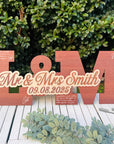 Custom 3D Triple Layer Wooden Initials Wedding Sign, Personalised Guest Book Alternative, Reception Party Welcome Decor Anniversary Keepsake