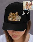 Custom Embroidered Photo Unisex Baseball Cap, Personalised Adjustable Outdoor Casual Breathable Hat, Dad Mom Kid, Christmas, Corporate Gift