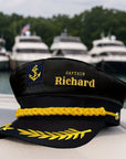 Custom Embroidered Unisex Captain Cap, Personalised Yatch Sailor, Nautical Boat Hat, Bachelor Hens Party, Groomsman, Bridesmaid Wedding Gift