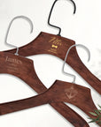 Custom Deluxe Square Wide Shoulder Wood Hanger Rotatable Hook, Personalised Logo Commercial Heavy Hangers, Wedding Groomsman Bridesmaid Gift
