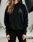 Custom Embroidered 520gsm Heavyweight Unisex Black Hoodie with Pocket, Personalised Sweatshirt