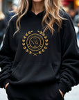 Custom Embroidered 520gsm Heavyweight Unisex Black Hoodie with Pocket, Personalised Sweatshirt