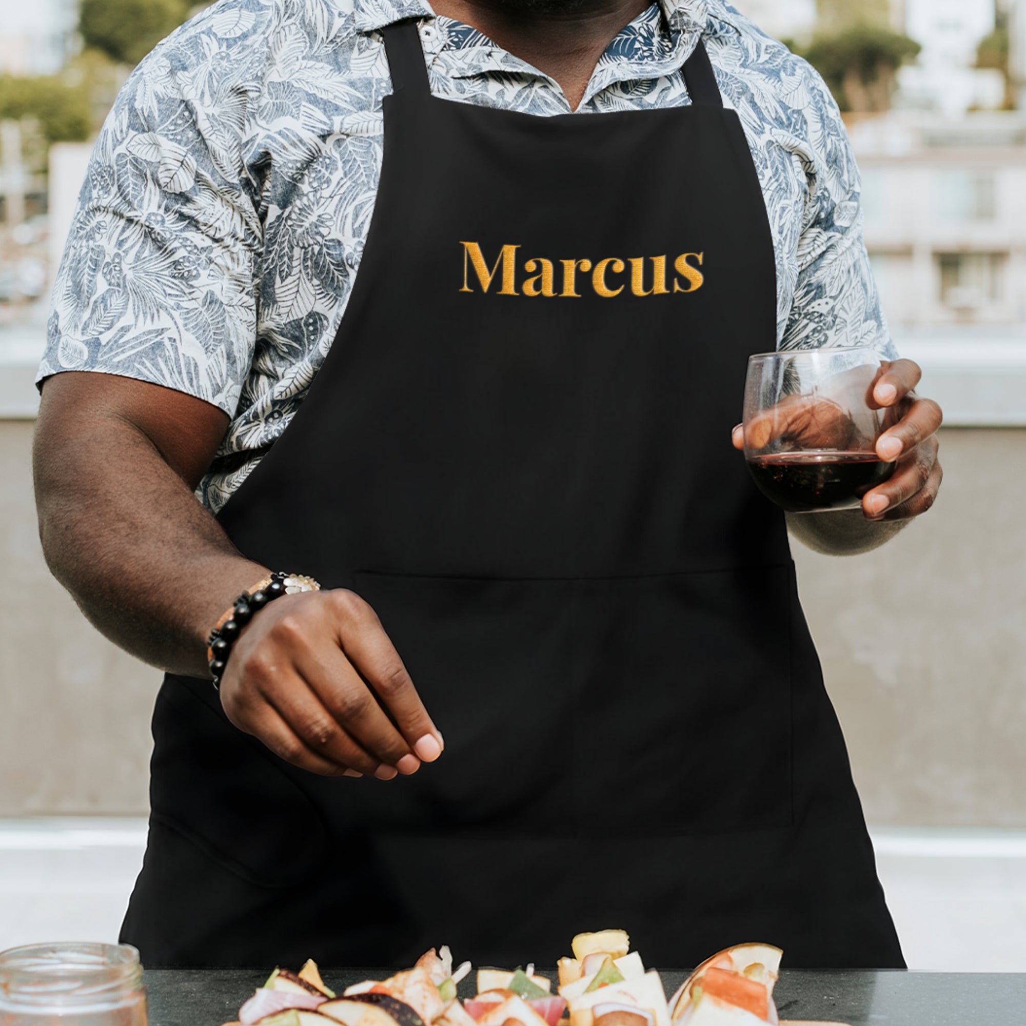 Custom Embroidered Adjustable Kitchen Apron/ Chef, BBQ, Handyman, Gardener, Farmer, Waiter, Workshop Crossover Pocket Bib, Housewarming Gift