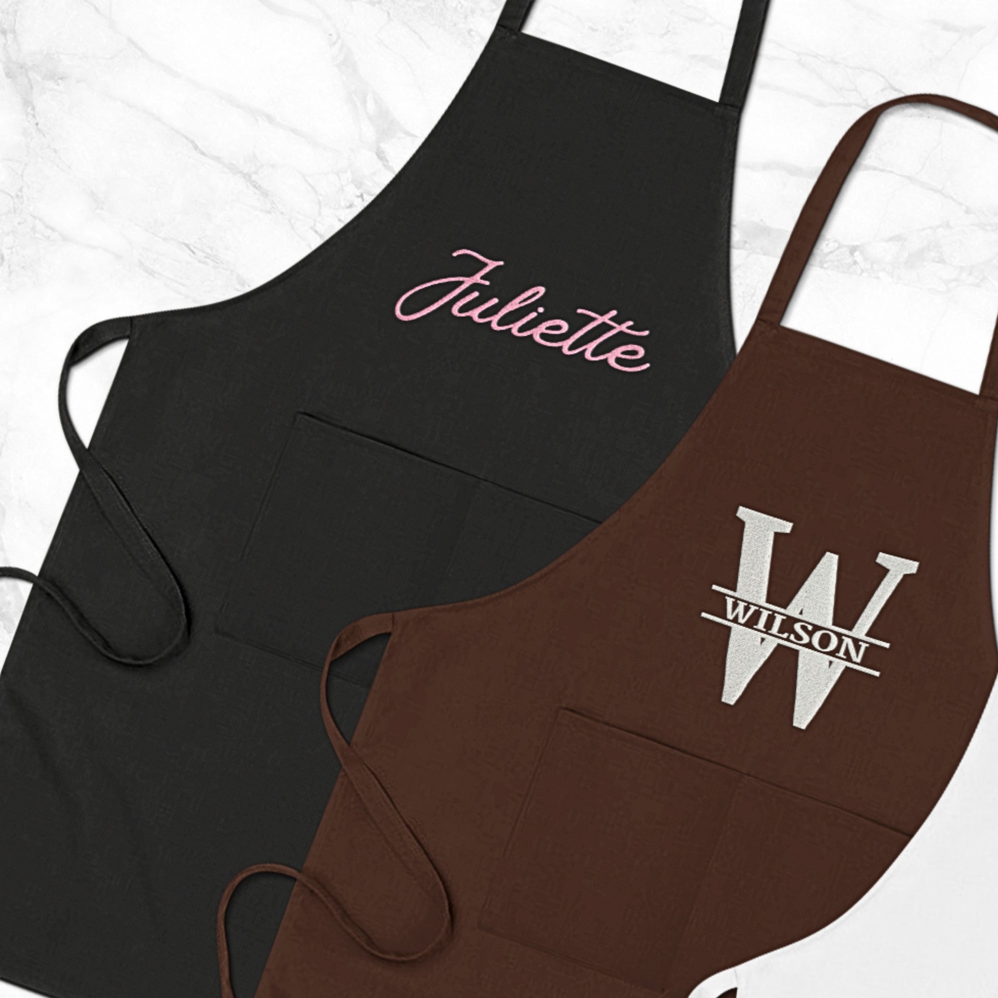 Custom Embroidered Adjustable Kitchen Apron/ Chef, BBQ, Handyman, Gardener, Farmer, Waiter, Workshop Crossover Pocket Bib, Housewarming Gift