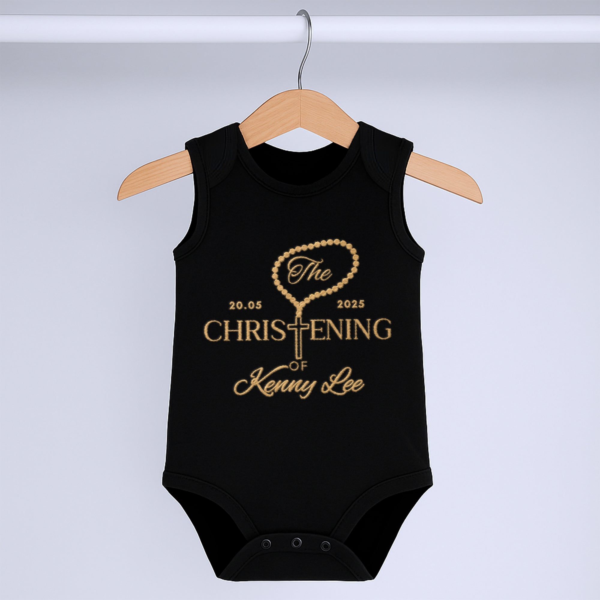 Custom Embroidered Baby Name Sleeveless Bodysuit, Personalised Pregnancy Announcement Onesies, Christening Keepsake, Birthday Shower Gift