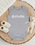 Custom Embroidered Baby Name Sleeveless Bodysuit, Personalised Pregnancy Announcement Onesies, Christening Keepsake, Birthday Shower Gift