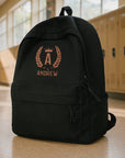 Custom Embroidered Black Laptop Backpack, Personalised Name Casual Zippered School Bag, University, Work, Travel, Graduation, Corporate Gift
