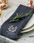 Custom Embroidered Linen Cloth Napkin, Personalised Guest Table Name Place Towel Embroidery, Wedding Favors, Anniversary, Housewarming Gift